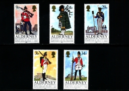 ALDERNEY - 1985  REGIMENTS OF THE ALDERNEY GARRISON  SET  MINT NH - Alderney
