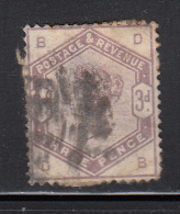 Great Britain Used Scott #102 3p Victoria, Lilac Position DB - Used Stamps