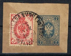Fragmento Entero Postal RUSIA 1899, Franqueo Cmplementario - Gebraucht