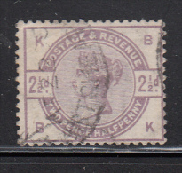 Great Britain Used Scott #101 2 1/2p Victoria, Lilac Position BK - Oblitérés