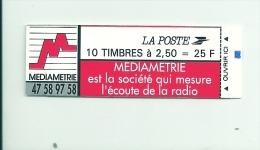 Médiamétrie Société Qui Mesure L'écoute De La Radio -  10 Timbres à 2,50 F - Commemoratives