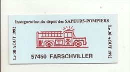 LORRAINE - 57 - MOSELLE - FARSCHVILLER - Inauguration Du Dépôt De Sapeurs Pompiers Le 30 Août 1992 - 10 Timbres à 0,10 F - Commémoratifs