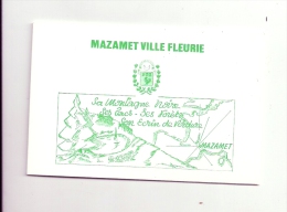 MIDI PYRENEES - 81 - TARN - MAZAMET - Ville Fleurie - Philextarn - Novembre 1992 - 10 Timbres Dont Deux Affranchis à 0,1 - Gelegenheidsboekjes
