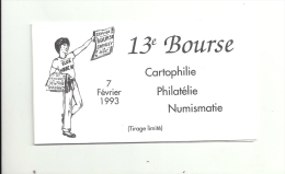 ILE DE FRANCE - 94 - VAL DE MARNE - CHEVILLY LA RUE - 13ème Bourse Philitélie 1993 - Tirage Limité Club Marc Hartz - Commemoratives