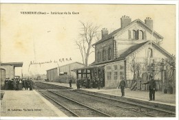 Carte Photo Ancienne Verberie - Intérieur De La Gare - Chemin De Fer - Verberie