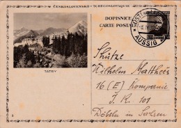 00457 Enteropostal Aussig A Döbeln-Alemania 1937 - Covers & Documents