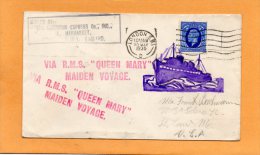 Via RMS Queen Mary Maiden Voyage UK 1936 Cover - Barche