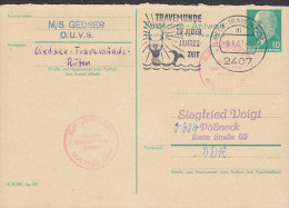 Germany DDR Postal Stationery Ganzsache Entier Antwort Schiffspost MS Gedser MOLTZAU Line GEDSER-TRAVEMÜNDE1967 - Cartes Postales - Oblitérées