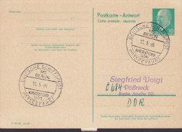 Germany DDR Postal Stationery Ganzsache Entier Antwort Schiffspost MS Berlin Norddeutscher Lloyd Ostseefahrt 1966 - Postkarten - Gebraucht