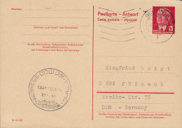 Germany DDR Postal Stationery Ganzsache Entier Antwort Schiffspost SS BHALOM Israel 1966 - Cartes Postales - Oblitérées