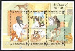 Alderney - 1996 Cats Block MNH__(TH-4486) - Alderney