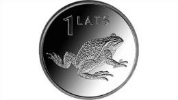 Latvia Animal Coin - Toad - Amphibian 1 Lats  2010 Y UNC - Lettonia