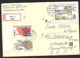 CSSR Ceskoslovensko Czechoslovakia 1983 Einschreiben-Brief R Brno Mi 2587, 2713, 2726 Yv 2413 2532 2545 Sc 2332 - Lettres & Documents