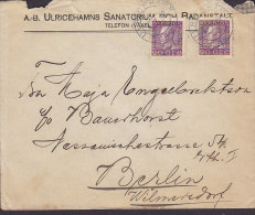 Sweden SANANATORIUM OCH BADANSTALT, ULRICEHAMN 1922 Cover Brief To BERLIN - Briefe U. Dokumente