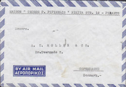 Greece Airmail PIREUS 1948 Cover Lettera To Denmark (2 Scans) - Covers & Documents