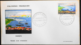 1 ENVELOPPE 1er JOUR POLYNESIE FRANCAISE  PAYSAGES PAPEETE  1er Décembre 1964 T.b.e - FDC