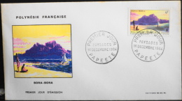 1 ENVELOPPE 1er JOUR POLYNESIE FRANCAISE  PAYSAGES BORA-BORA  1er Décembre 1964 T.b.e - FDC