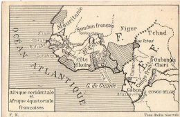 Afrique Noire  Guinée    Cartede L'A.O.F Et A.E.F  (sans Publicité)   (voir Scan) - Guinea