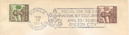 Philippines 1954 Machine Cancellation Prepare For The First National Jamboree On Stamps Boy Scouts Imperforated - Covers & Documents