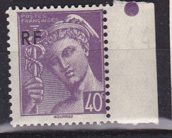 FRANCE N° 659 40C VIOLET TYPE MERCURE SURCHARGE  DEPLACE NEUF SANS CHARNIERE - Unused Stamps