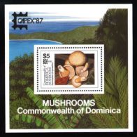 Dominica - 1987 Mushrooms Block MNH__(THB-1537) - Dominique (1978-...)