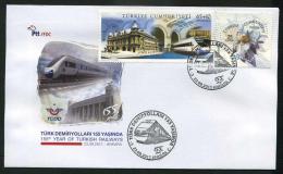 TURKEY 2011 FDC - 155th Year Of Turkish Railways, Ankara, Sept. 23. - FDC