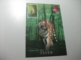 CARTOLINA MAXIMUM HONG KONG  CHINA  CINA  YEAR OF THE TIGER VERDE - Tigers