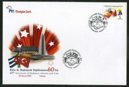 TURKEY 2012 FDC - 60th Anniversary Of Diplomatic Relations With Cuba, Ankara, Nov. 25. - FDC