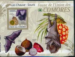 COMORES SHEET IMPERF BATS FRUITS WILDLIFE - Vleermuizen