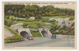 Bachman Twin Road Tunnels Cars Chattanooga TN Tennessee Postcard - Chattanooga