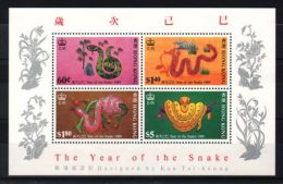 Hong Kong - 1989 Year Of Snake Block MNH__(TH-11358) - Blocchi & Foglietti