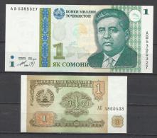 TADJIKISTAN .  LOT DE 2 BILLETS . - Tagikistan