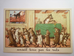 FABLE  De  LA  FONTAINE  :  Conseil Tenu Par Les Rats  (Carte Couleur  Calvet-Rognat) - Collections