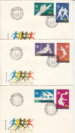 OLYMPIC GAMES, MONTREAL '76, GYMNASTICS, COVER FDC, 3X, 1976, ROMANIA - Ete 1976: Montréal