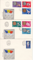 OLYMPIC GAMES, MONTREAL '76, GYMNASTICS, WRESTLING, HANDBALL, COVER FDC, 3X, 1976, ROMANIA - Ete 1976: Montréal