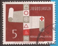 1962 X  JUGOSLAVIJA JUGOSLAWIEN ROTES KREUZ VERKEHR FEUER WASSER SCHNEE USED - Beneficenza