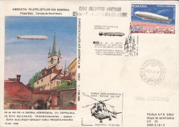 ZEPPELIN, HELICOPTER, SPECIAL COVER, 1989, ROMANIA - Zeppelins