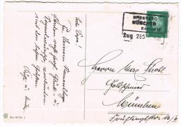 Postkarte 8 Pfg. (Mi# 412) Mit Kasten-Bahnpoststempel Nürnberg München Zug 266 11.10.31 - Altri & Non Classificati