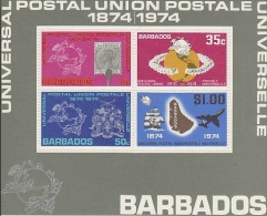 Barbados-1974 UPU MS MNH - Barbados (1966-...)