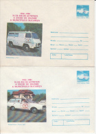 FIRST AID, AMBULANCE, CAR, COVER STATIONERY, ENTIER POSTAL, 2X, 1981, ROMANIA - First Aid