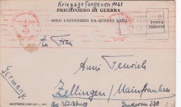 01098 Enteropostal Correspondance Des Prisioners De Guerre A Zellingen -Kriegsgefangenpost - Privé Postkaarten - Gebruikt