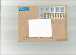 Great Britain-10 Francobolli  Su Busta Non Timbrati / 10 Non Cancelled Stamps On Cover - Blocks & Miniature Sheets