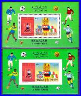 SHARJAH 1970 MEXICO WORLD CUP SOCCER/FOOTBALL X2 S/S PERF/IMPERF MNH (DE023) - 1970 – Mexico