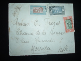 LETTRE PAR AVION POUR FRANCE TP 2F + 1F + 50C OBL. 20 AVRIL 34 DAKAR AVION SENEGAL - Storia Postale