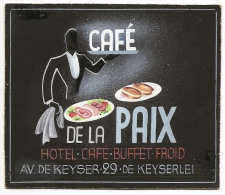 Projet Publicité Original Années 70 Presse Graphisme Café De La Paix Antwerpen Belgique Anvers Av. De Keyser A16b-9 - Placas De Cartón