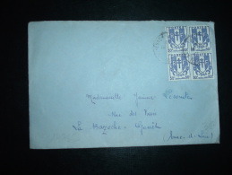 LETTRE TP CHAINES 50C X4 OBL. SURESNES - 1941-66 Coat Of Arms And Heraldry