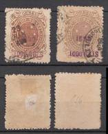 Brazil Brasilien Mi# 2x 136 Used 1000R Overprint Perf. 11 And 13 - Used Stamps