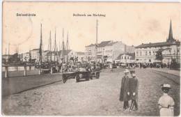 Swinemünde Bollwerk Am Markttag Belebt Platten Wagen Pferde Świnoujście 25.7.1910 Gelaufen - Pommern