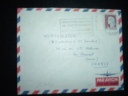 LETTRE PAR AVION TP MARIANNE DE DECARIS 0,25F OBL.MEC. 5-2-1961 ALGER GARE ALGER - 1960 Marianne (Decaris)