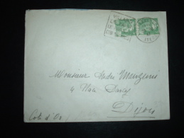 LETTRE TP MARIANNE DE GANDON 3F X2 OBL.MEC. DAGUIN 29-10-47 VILLARD DE LANS (38 ISERE) - 1945-54 Marianne Of Gandon